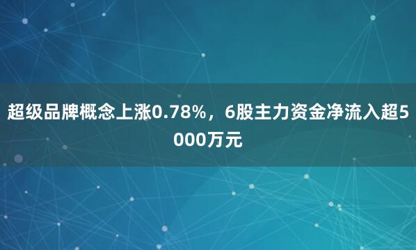 超级品牌概念上涨0.78%，6股主力资金净流入超5000万元